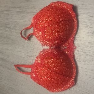 32C Red Lace Dream Angel's Victoria Secret Push-up Bra